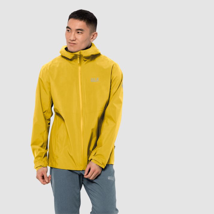 Jack Wolfskin Mens Jwp Rain Jacket Lemon 396128CXA